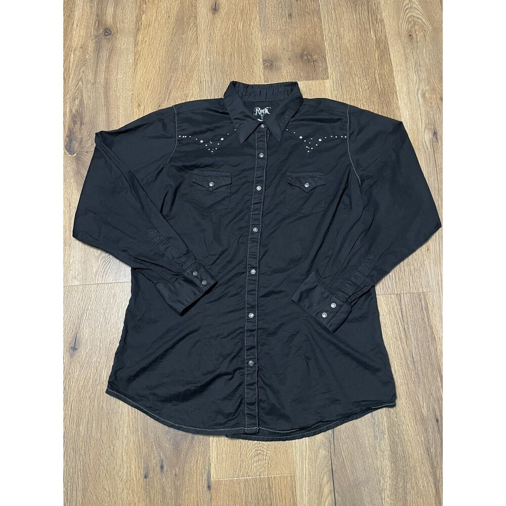 XL Rock 47 Wrangler Button Down Shirt  Black